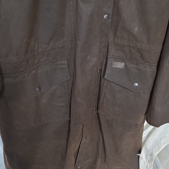 Outback trading company, brown oil skin duster with wool liner men's XL - Picture 4 of 16